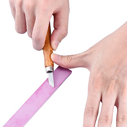 TOOLTOO Wood Carving Knife Chisel Tools Kit – SK2 Carbon Steel Set With Red Oilstone and Storage Bag For Starter Professional, 12 PCS Pack