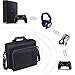 Sony PS4 Game Console Handbag, PS4 Pro/Slim Game Controller Shoulder Bag, Large-Capacity Travel Carrying Case for Sony PS4 Game Consoles and Accessories (Black & Blue-Large)thumb 1