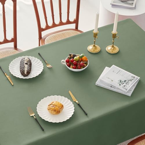 Romanstile Green Table Cloth Wipe Clean Rectangular 140x200 cm, Wipeable water resistant Tablecloth,Dining Table Cover for Kitchen Outdoor Garden Table,decorations for Sommer Spring,55x78 inch