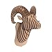 Cardboard Safari Recycled Cardboard Animal Taxidermy Ram Trophy Head, Rocky Brown Small