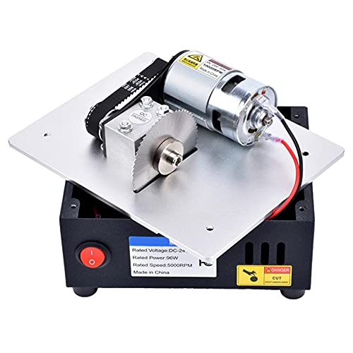 ZHJIUXING HO Mini TischkreissäGe Feinschnitt Modellbau,Kleine TischsäGe,Winkelschnitt,96W Gravierbare TischmüHle,Zum… – Bild 3