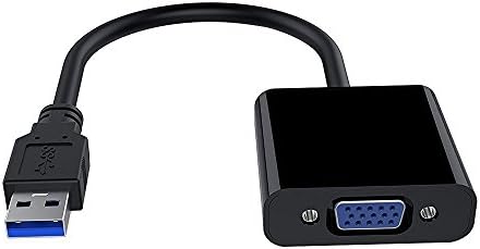 USB 3.0/2.0 Male to VGA Female Multi Monitor External Video Card Adapter for Windows 7/8 Multiple Monitors -(Black)