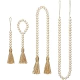 Mkono Wood Beads Garland with Tassels 4 Styles
