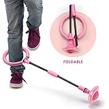 Mumba Kids Foldable Ankle Skip Ball Flash Jump Colorful Sports Swing Ball, Fitness Jump Rope Fat Burning Game for Adults and Children (Pink)