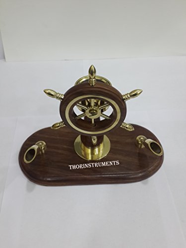 Thor HandCrafted Premium Office Decor Pen Holders With Nautical/Ship Wheel/ Navigational Compass Home DecorativePirate's Gift - Thumbnail 2