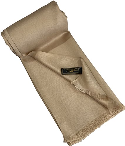 CJ Apparel Nude Solid Color Design Nepalese Fringe Shawl Pashmina Scarf Seconds NEW