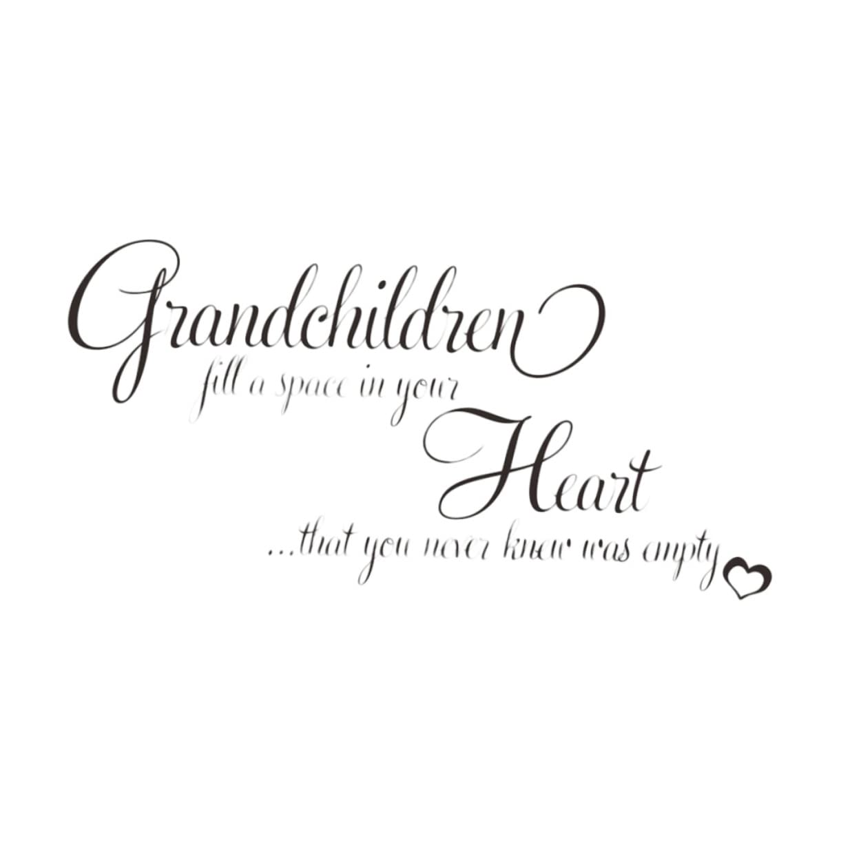 OSALADI Removable Wall Stickers for Grandchildren Bedroom 22.4X11.8 Inch Heart Decal Quote Wall Art Applique Removable Decor for Living Room and Bedroom