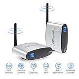 Optimal Shop New 2.4GHz/5.8GHz RCA AV Sender Receiver Video Wireless Transmitter Cordless IR Remote Signal