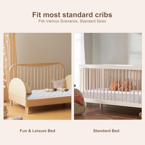 Tiankehan Premium Crib & Toddler Mattress-52"x27.6"x5", 100% Knitted Fabric, Soft Moisture Absorbent & Breathable Crib Mattress, Fits Standard Cribs & Toddler Beds