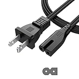 tesha 5FT 18 AWG 2 Prong Power Cord Wall Cable for Vizio Sharp Toshiba JVC Hisense Sansui Emerson Sanyo TV, Brother Singer Husqvarna Viking White Pfaff Sewing Machine