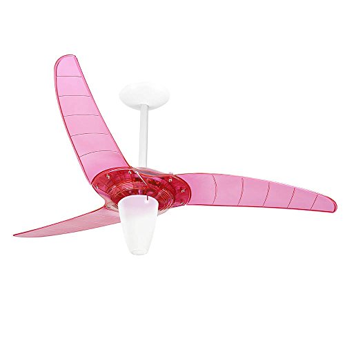 Ventilador de Teto Spirit 301 Rosa Neon Lustre Cônico 220V