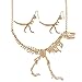 Zhenhui Steam Punk Style Fashion Walking Dinosaur Tyrannosaurus T-Rex Skeleton Charm Pendant Necklace Earrings Set for Women Girl