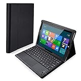 POWERADD Microsoft Surface 3 Keyboard Case Detachable Wireless Bluetooth Keyboard with Touch Pad with Magnetic PU Leather Stand Case Cover (ONLY for 10.8 inch Surface 3 Tablet) - Black