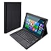 POWERADD Microsoft Surface 3 Keyboard Case Detachable Wireless Bluetooth Keyboard with Touch Pad with Magnetic PU Leather Stand Case Cover (ONLY for Surfcase 3 Tablet) - Black