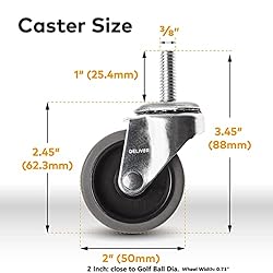 DELIVeR 2 Inch, Swivel Caster Wheels, Set of 4, 80