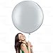 AFTERLOON® Biodegradable Balloons 6 pcs 36 Inch Orb Perfect Round Giant Extra Large Silver, Thickened Strong Natural Latex Jumbo XL Big Helium Float, Shower Gender Reveal Birthday Party Decorations