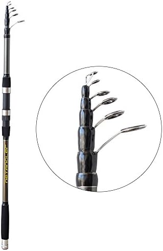 NetAngler Spinning Fishing Rod, Portable Travel Fishing Rods Telescopic Fishing Pole Carbon Fiber for Boat Saltwater Freshwater