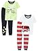 Carter's Toddler Boys 4-Piece Cotton Pajamas, Fire Truck/Dino, 3T