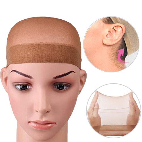 image for Borogo Wig Caps, 10-Pack Nylon Stocking Wig Caps - Unisex Natural Skin