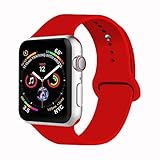 VATI Sport Band Compatible with Watch Band 38mm 42mm 40mm 44mm, Soft Silicone Strap Replacement Bands Compatible with Smart Watch Series 4/3/2/1 S/M M/L(Red,42mm S/M)