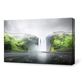 Canvas Wall Art for Living Room,Bedroom Home Artwork Paintings Waterfall Landscape Ready to Hang - 12x18 inches