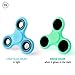 Green Glow in the Dark Fidget Spinner Light up Gadget - Blue in Daylight - Spins Up to 3 Minutes - Ideal Pocket Toy Gift for Boys, Girls, Kids, Teens, and Adults - Figit Focus Stress-Relief