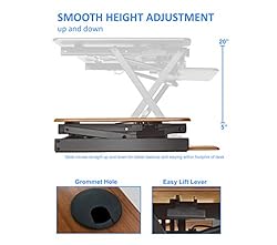 Rocelco 40" Large Height Adjustable Standing Desk