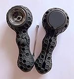 Unbreakable Honeycomb Silicone Straw with Clean Cover and Decorative Bowl Inside (Black) (Black) (Black)