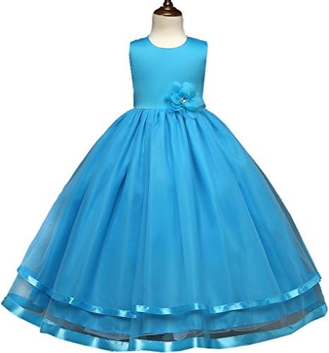 Shiny Toddler Little/Big Girl Princess Wedding Flower Girl Birthday Party Long Dress