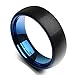 King Will Duo Blue Black Dome Tungsten Carbide Ring High Polished Brushed Wedding Band 5mm/7mm