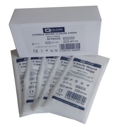 1 Box of 250 Strips Sterile Skin Closure Wound Dressing Strip Butterfly Stitches