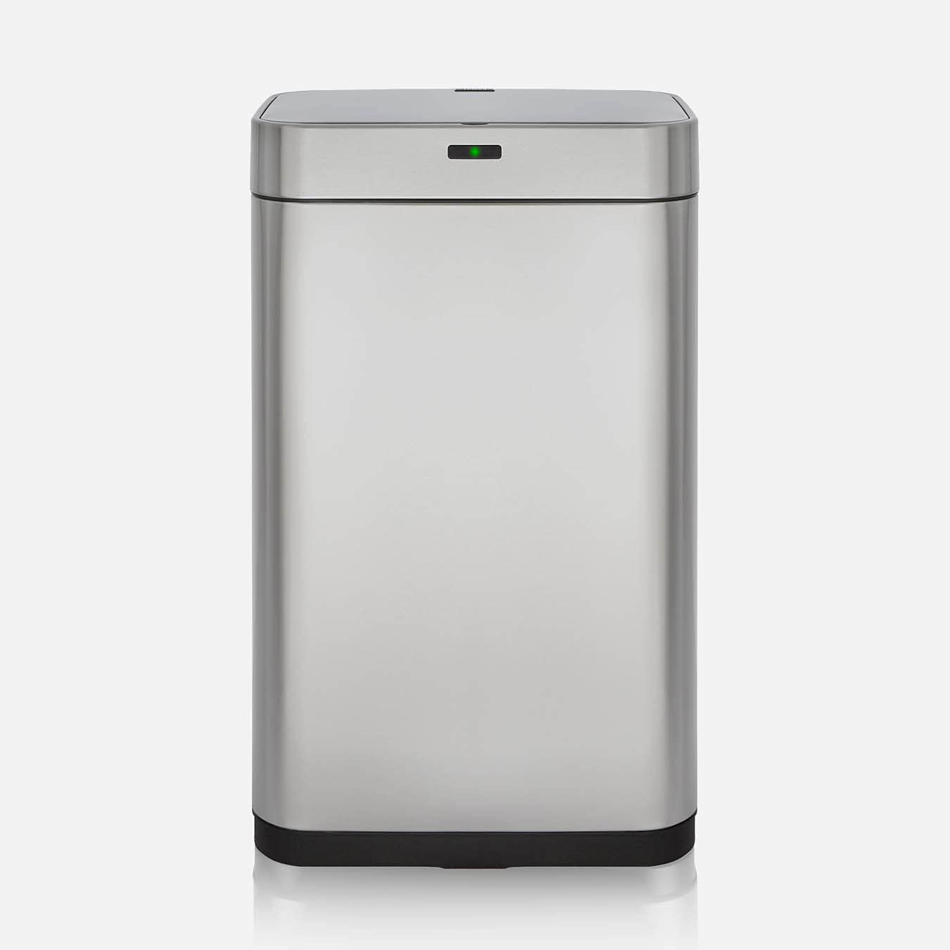 Tower T838001S Square Sensor Bin with Fingerprint Proof Coated Exterior, Steel, Capacity - 75 litres