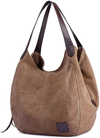 DOURR Women's Multi-pocket Shoulder Bag Fashion Cotton Canvas