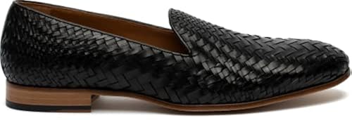 TAFT Monaco Loafer in Black Woven Leather Handcrafted Men display picture 3