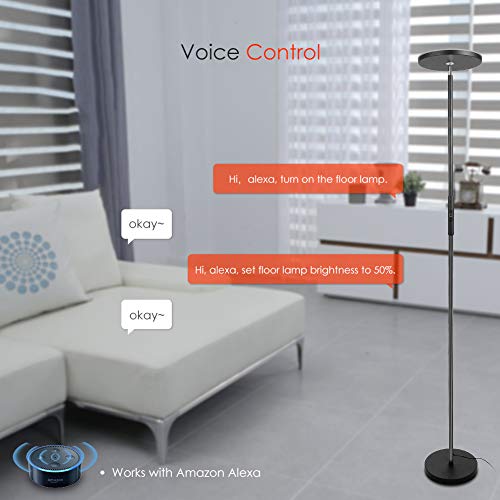 2 Torchiere+TECKIN+Dimmable+Compatible+Offices+Black