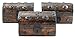 Well Pack Box 3 Pack Modern Wooden Pirate Treasure Chest Coins - 3 Compartments, Stackable