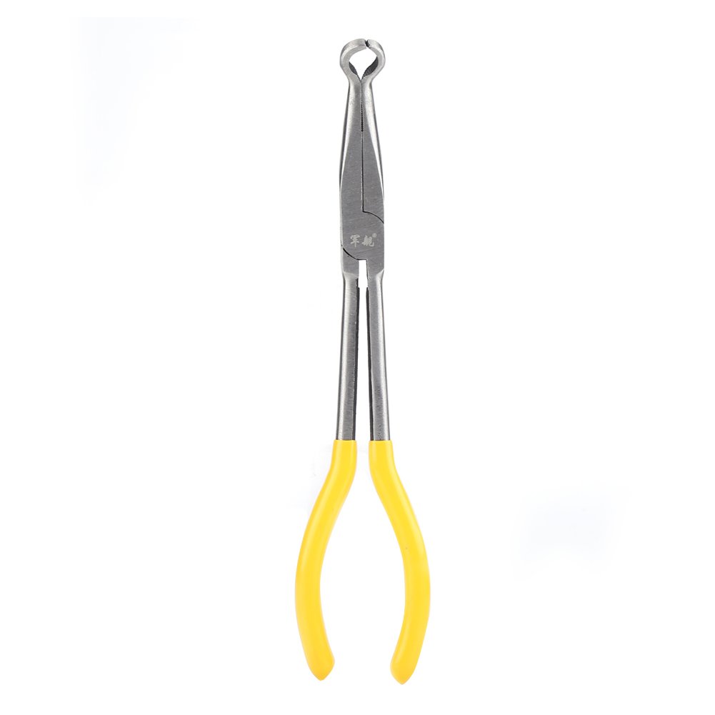 Wytino Long Pliers, 270mm Extra Long Needle-Nose Pliers, 45/90 Degree Bent Nose or O-shape Tip Steel, Ergonomic Handle, For Car Repair, Maintenance, Telecommunication Services