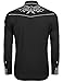 COOFANDY Men's Long Sleeve Western Cowboy Shirts Embroidery Casual Button Down Shirt, Black, Large