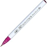 Kuretake ZIG Clean Color Real Brush Pen, Dark Pink Ink