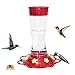 DAWN OF PETS 32 Oz Hummingbird Feeder for Outdoors, Hanging, Bright Red Color, Transparent Heat Stable Plastic Tube,