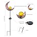 YUNLIGHTS Garden Solar Lights Pathway Outdoor Moon Crackle Glass Globe Stake Metal Lights,Waterproof Warm White LED for Lawn,Patio or Courtyard