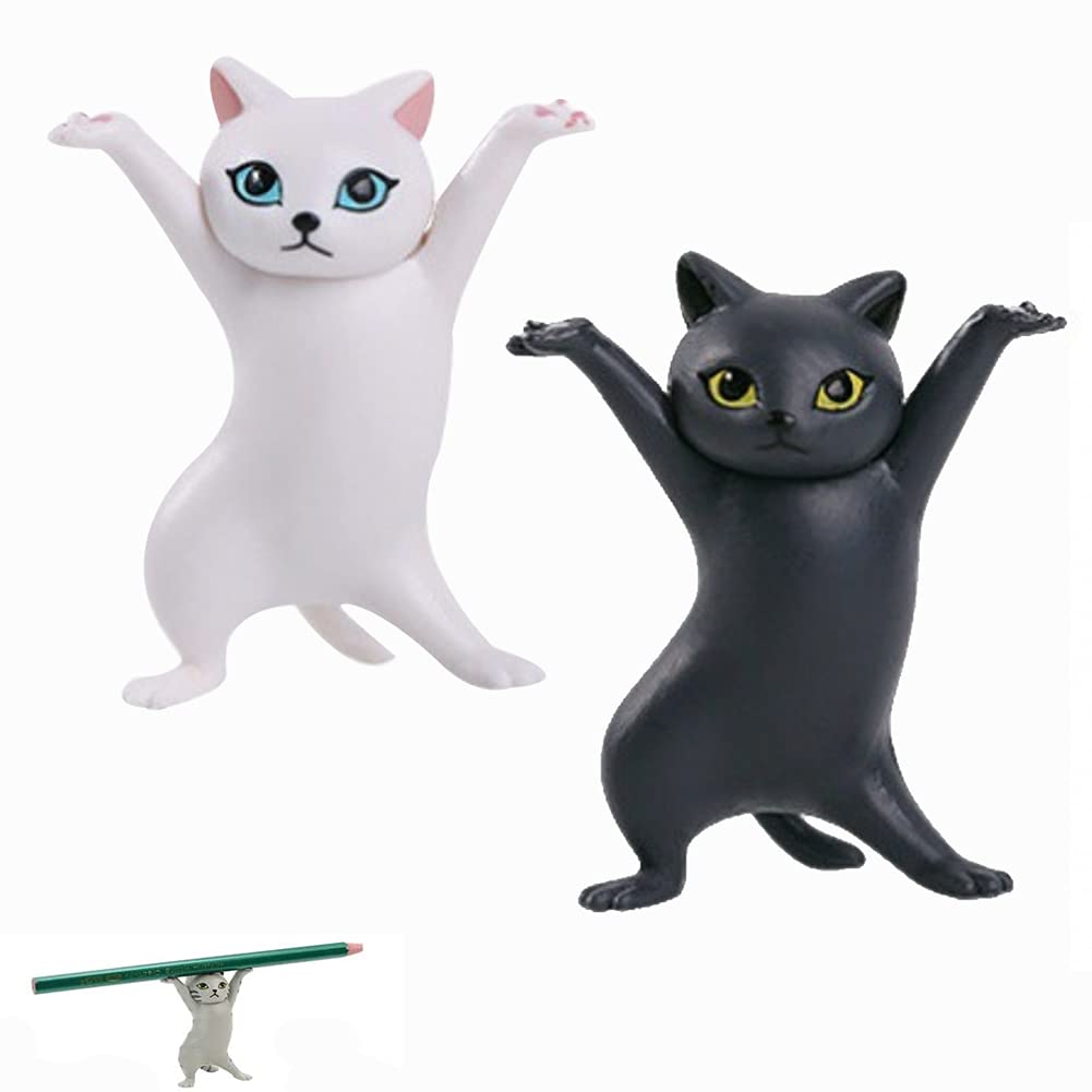 Cat Gifts for Cat Lovers, Cat Pen Holder, Cat Pen Holder, Mobile Phone Holder, Creative and Interesting Gifts Handmade Model Ornaments The cat Coffin Dance
