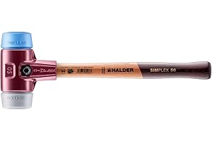 Halder 3013.050 Simplex 2.3 lb. Soft-Face Mallet with TPE-Soft Blue Rubber (Non-marring) and TPE-Mid Grey Rubber Inserts, Cas