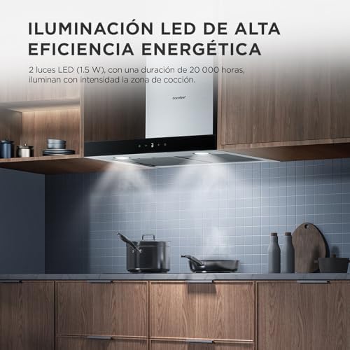 ' KWH-TSHM77SS-60 T-Shape Campana Extractora, 650 m³/h, 60 cm，A+++