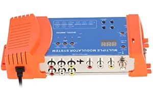 Home Modulator, Professional Multi Channel AV RF Modulator, PAL NTSC UHF Selectable Output, Premium Metal Plastic, Stable, fo