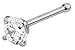 Forbidden Body Jewelry Nose Rings Surgical Steel Clear Cubic Zirconia Crystal Nose Stud 20G (3mm)