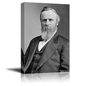 Portrait of Rutherford B. Hayes (19th President of The United States) - American Presidents Series - Canvas Wall Art Gallery Wrap Ready to Hang - 12x18 inches