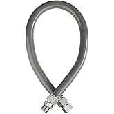 PLUMBINGMASTER 24" 3/4"MIP x 3/4"FIP Gas Connector Hose Supply(1"OD),Gray PVC Coated Gas Line,Full Flow Gas Hose for Indoor and Outdoor