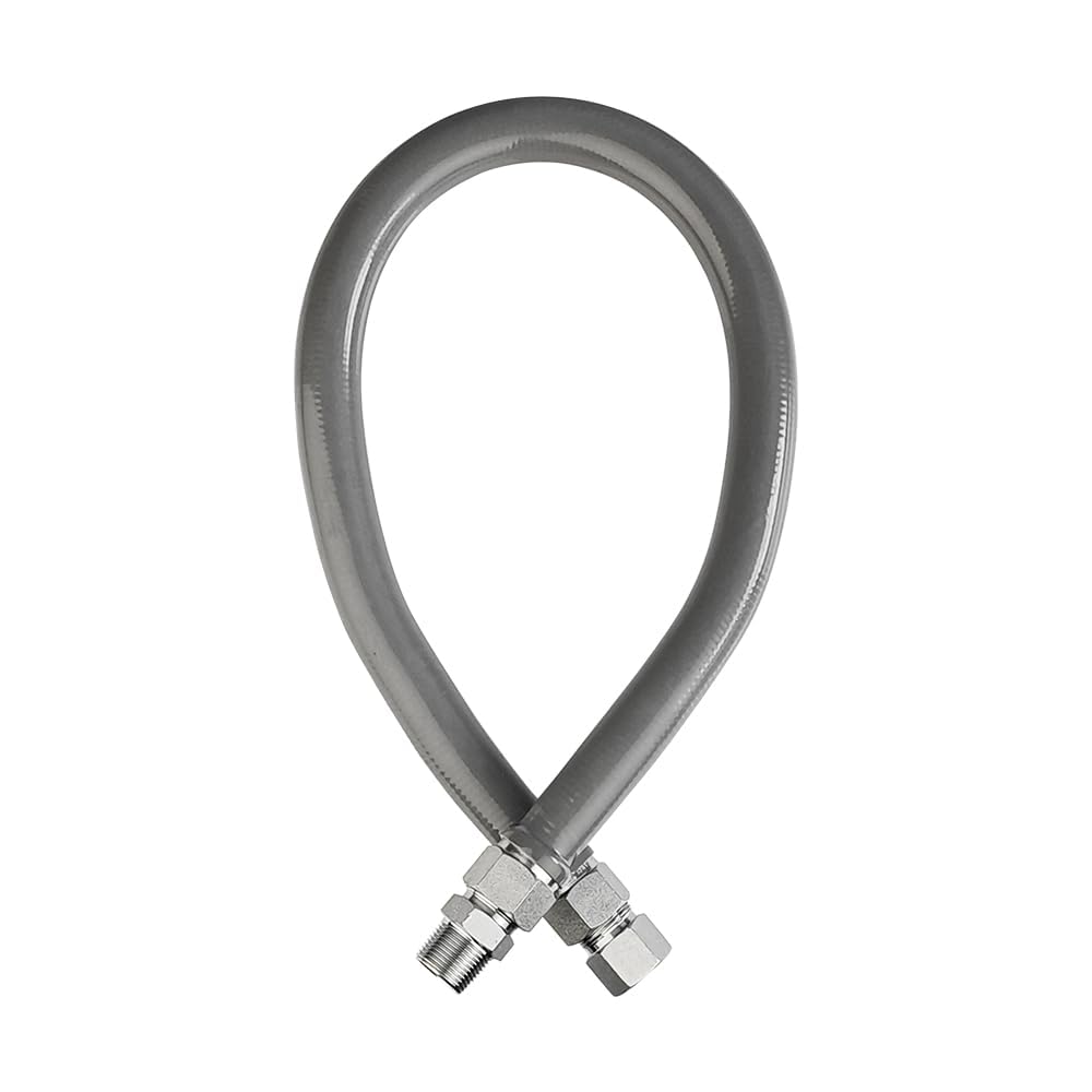 Photo 1 of PLUMBINGMASTER 48" 3/4"MIP x 3/4"FIP Gas Line,(1"OD) Full Flow Gray PVC Coated Gas Connector Hose Supply, Gas Hose for Indoor and Outdoor