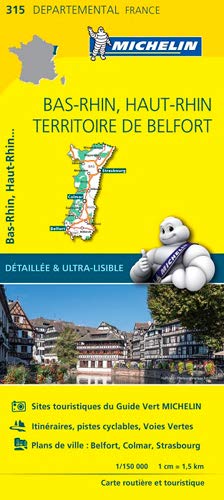 CARTE DEPARTEMENTALE 315 BAS-RHIN, HAUT-RHIN, TERRITOIRE DE BELFORT (CARTES (5420)) (French Edition) by Michelin
